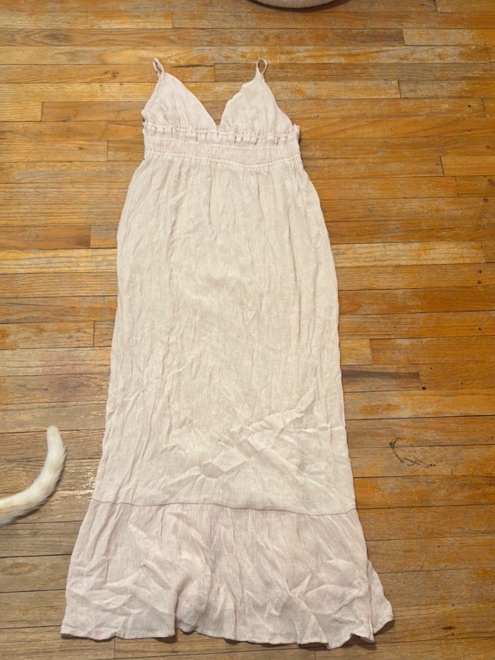 Love Tree Blush Pink Ruffle-Hem Maxi Dress